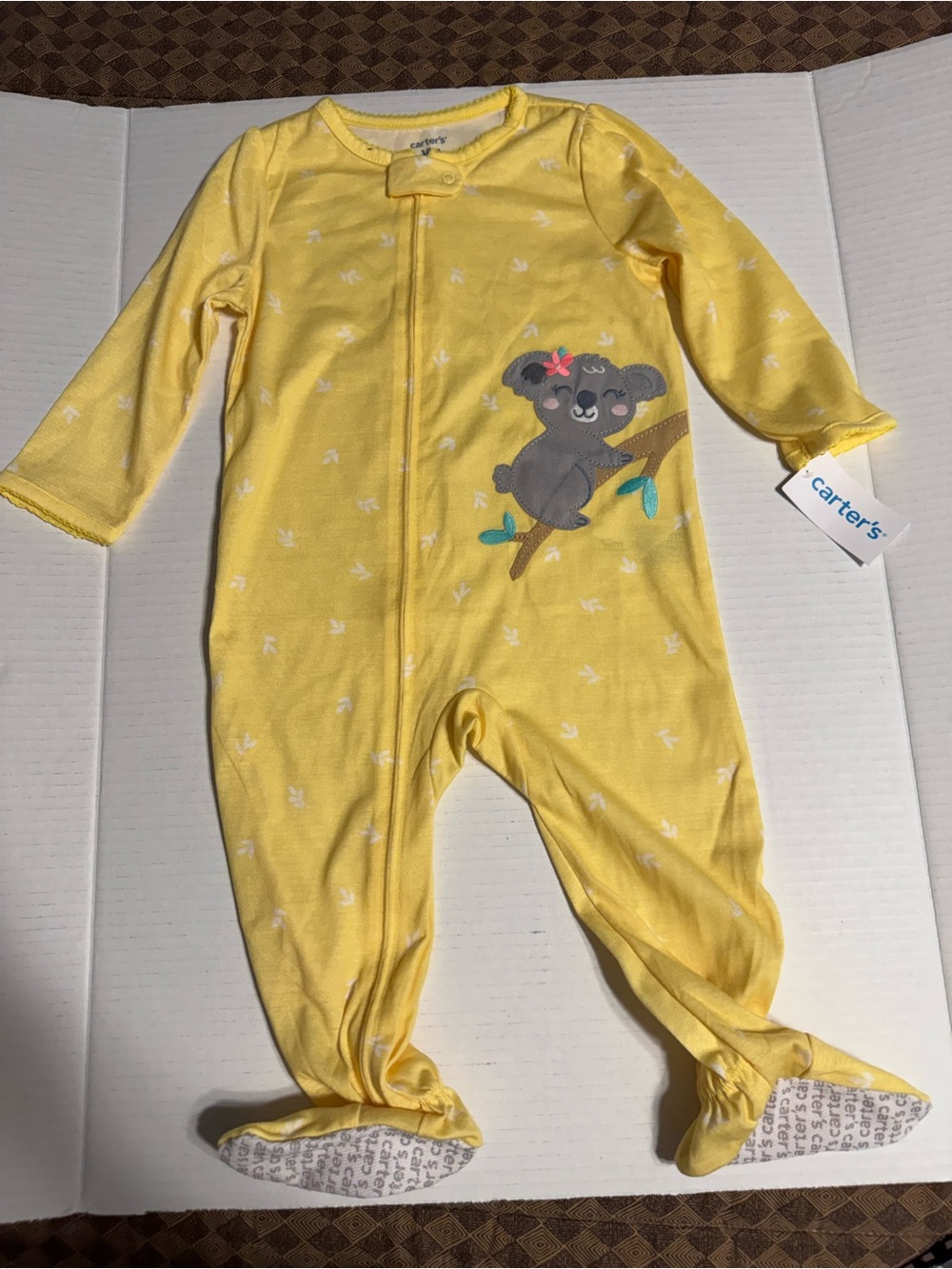 Carter's Yellow Koala Footed One-Piece Pajamas